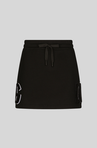 JERSEY MINI SKIRT WITH LOGO PATCH