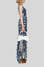 Load image into Gallery viewer, UPCYCLED DENIM MULTICIRCLE DRESS
