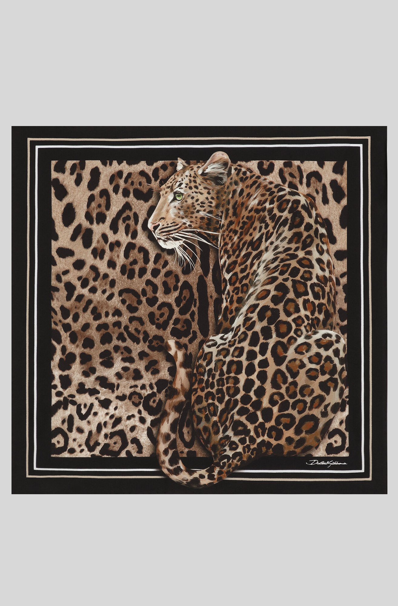 LEOPARD-PRINT SILK TWILL FOULARD