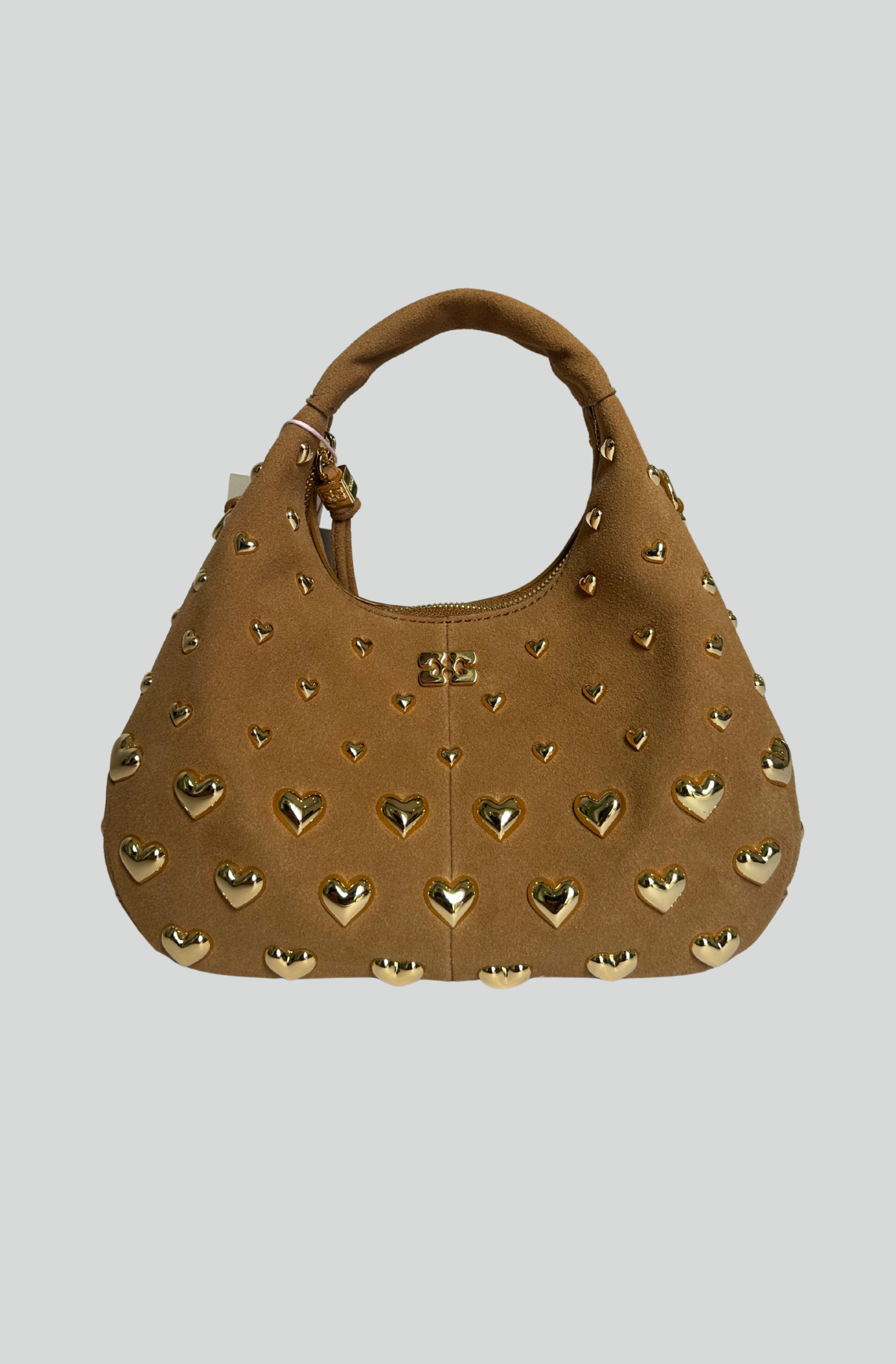 RECYCLED SUEDE STUD MINI HOBO BAG