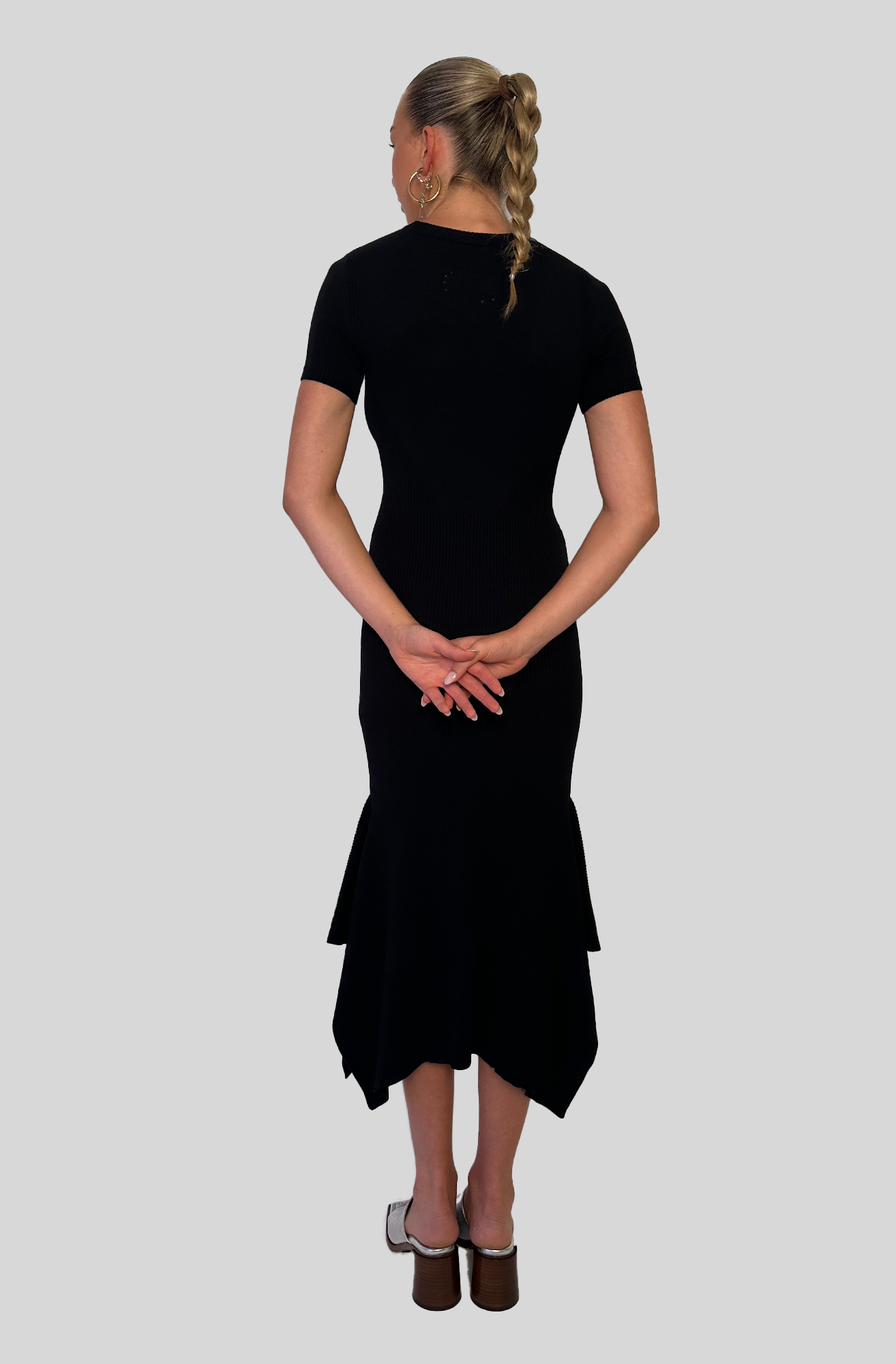 Marine Serre Black Ribbed Maxi Dress Marine Serre Black Ribbed Maxi Dress