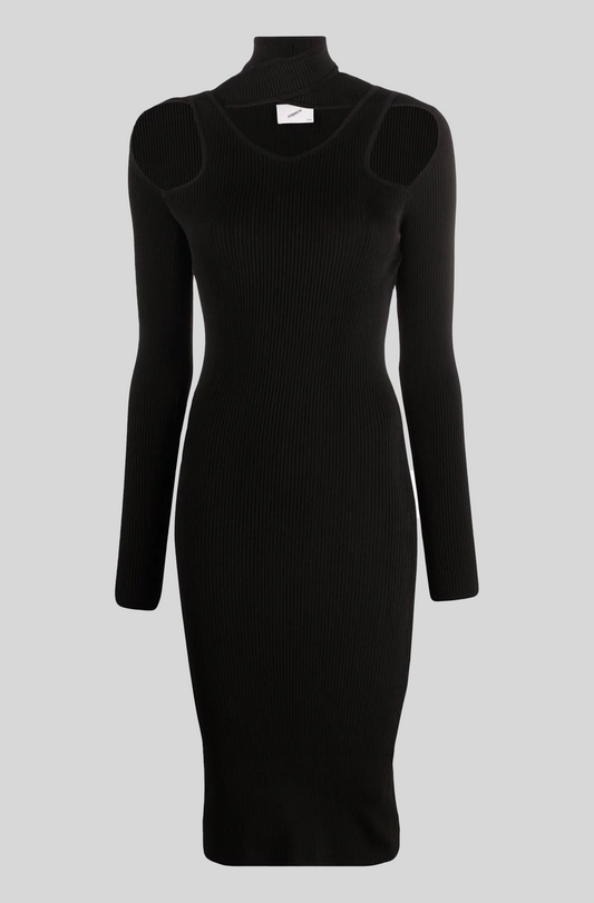 CUT-OUT KNIT DRESS