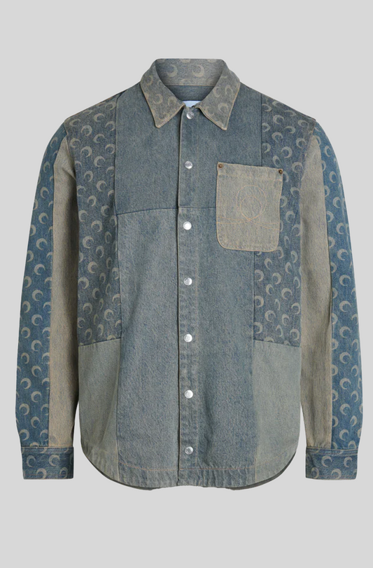 CHEMISE BOUTONNÉE EN DENIM RÉGÉNÉRÉ