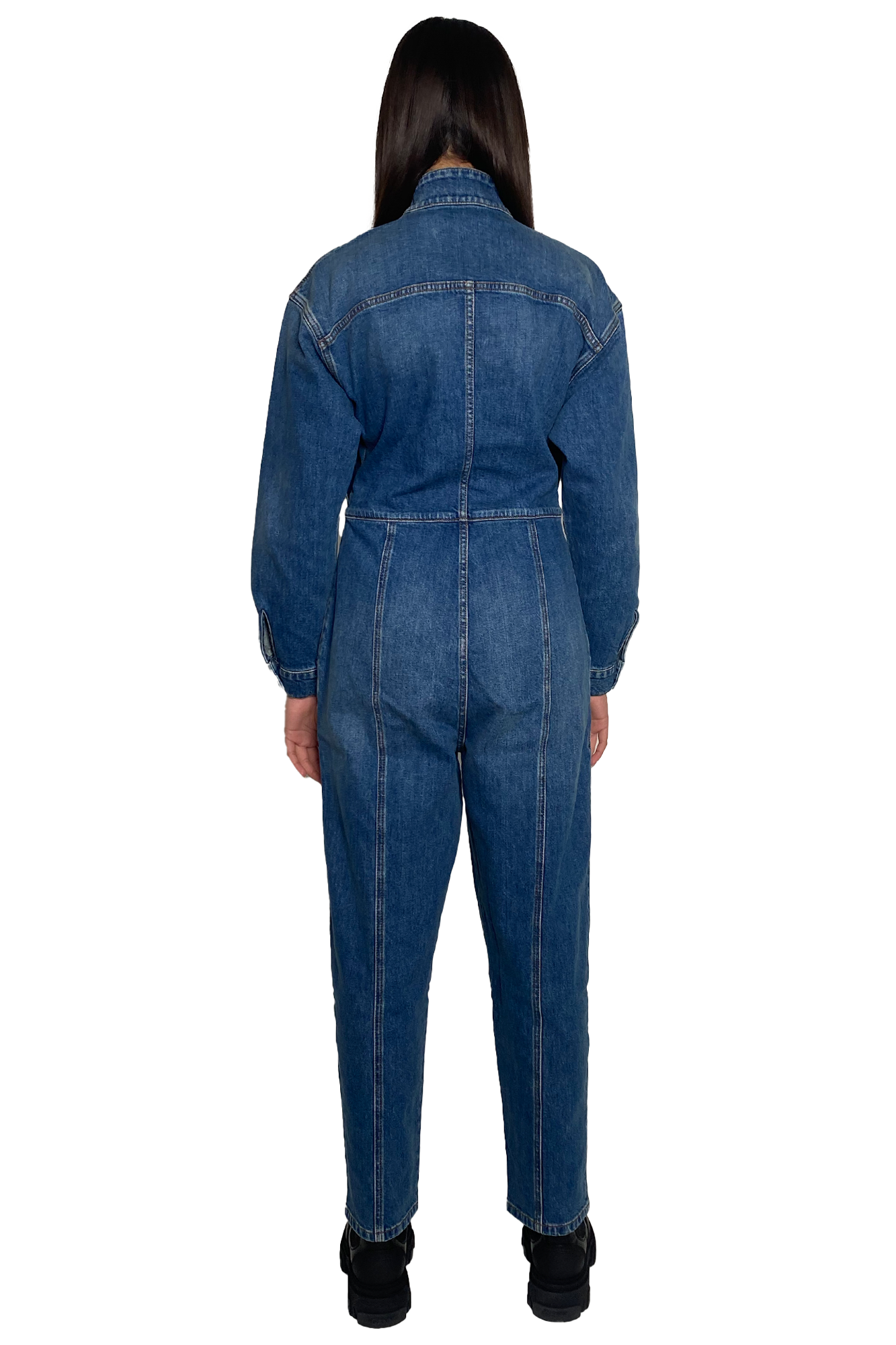 DENIM JUMPSUIT WITH LOGO TAPE