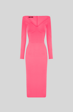 Load image into Gallery viewer, DERYN STRETCH CREPE OFF THE SHOULDER DRESS
