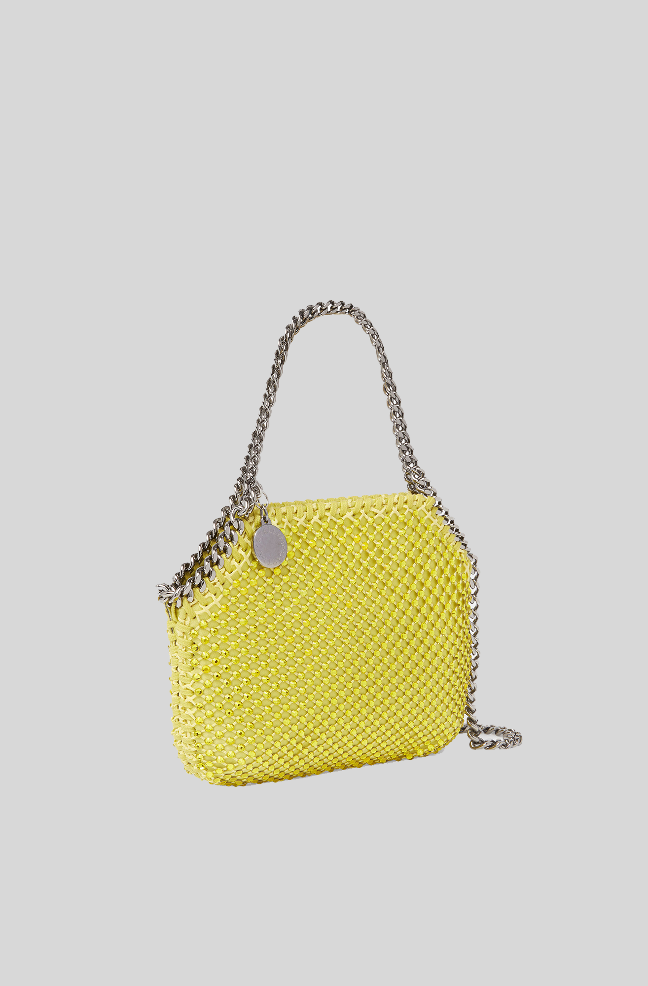 STELLA MCCARTNEY Falabella Crystal Mesh Mini Tote in Oxide Yellow ELLEPTYLTD