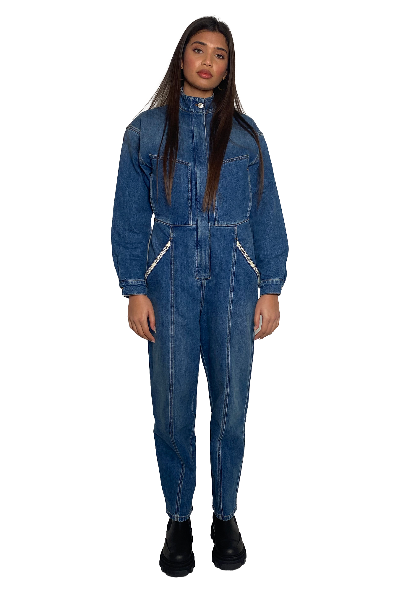 Stella mccartney best sale denim jumpsuit