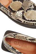 Load image into Gallery viewer, JEWELED EMBOSSED SNAKE LOAFER
