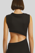 Load image into Gallery viewer, SKEWED NECK MULTI BIND DRESS IN BLACK
